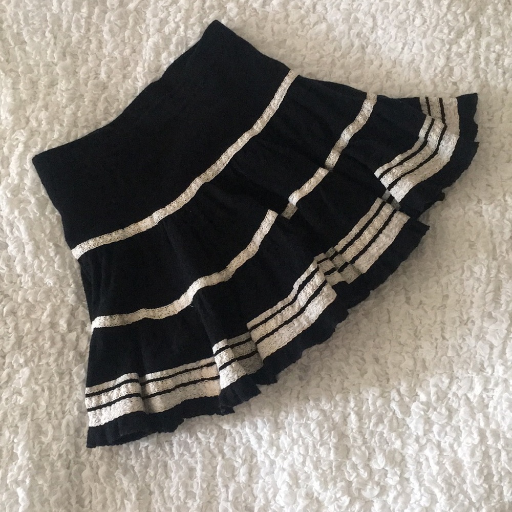 Black & Cream Ruffle Skirt